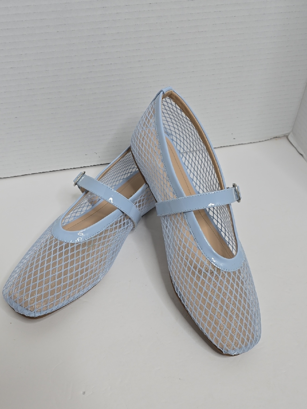 Women's Journee Casha Mesh Dress Flats  Light Blue Size 10